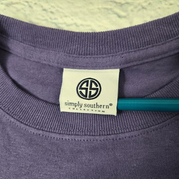 NWT Simply Southern Breast Cancer HOPE T-shirt Purple Psalm 71:14 size Small - Picture 6 of 9